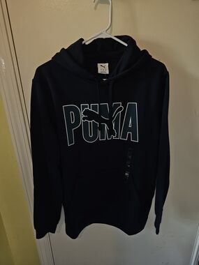 PUMA Men's Navy Logo Hoodie